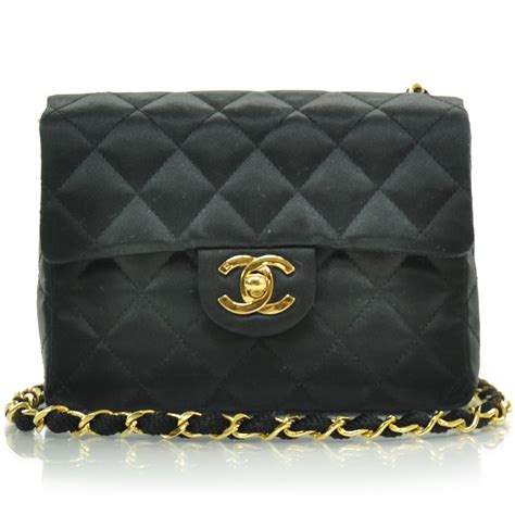 14476376 chanel bag|CHANEL Satin Quilted Micro Mini Flap Black .